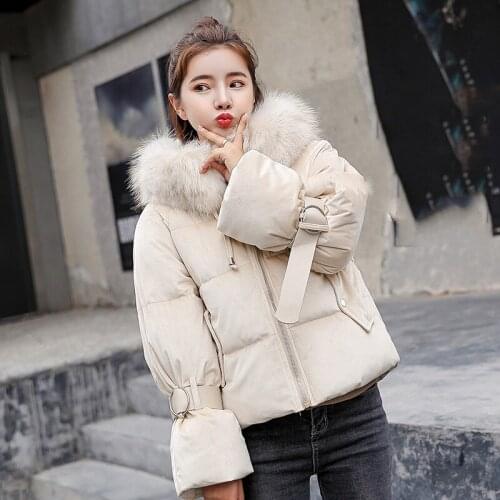 2018 New winter jacket women Fake fur collar down wadded jacket female cotton-padded jackets thickening women winter coat