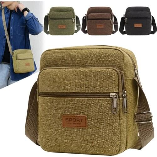 2021 Mens Sidebag for Business Crossbody Bag Fashion Korean Version Mens Canvas Large Capacity Single Shoulder Messenger Bag