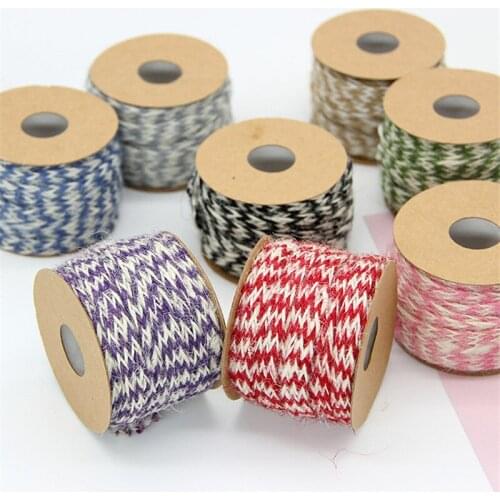 5M/Roll Double color Apparel Sewing Cords Wedding Party Decorations Linen Cords Photo Wall Adorn Hemp Rope Packaging Accessory