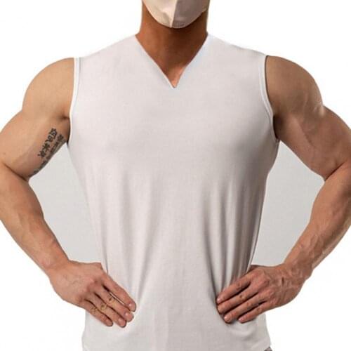 50% Dropshipping!!Shirt Solid Color All Match 3 Colors Sleeveless Men Top for Gym