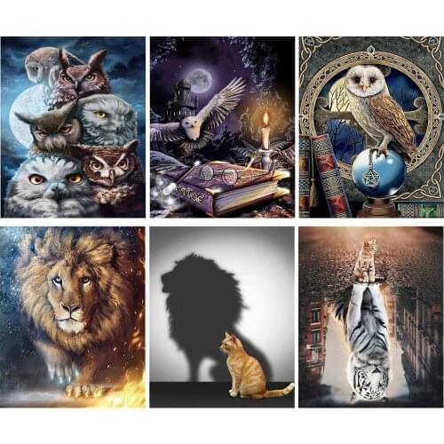 5D Diy Daimond Painting landscape Cross-stitch"Animal scenery"3D Diamond mosaic Round Full Rhinestones Painting,wall art