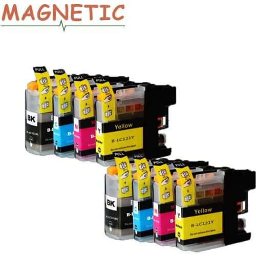 8pcs ink cartridge LC121 Compatible ink cartridges full ink for Brother MFC-J6520DW J6720DW J6920DW J285DW J470D lc121 inkjet