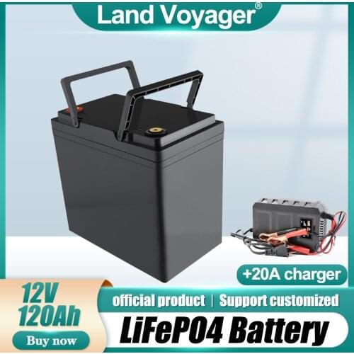 Land Voyager 12.8v 120AH lifepo4 battery with 100A BMS 12V 120Ah battery for go cart UPS Household appliances Inverter 14.6V 10A