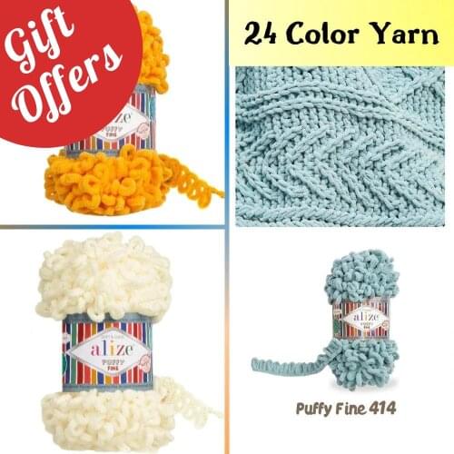Alize Puffy Fine Finger Knitting Yarn Thread Sewing Thread