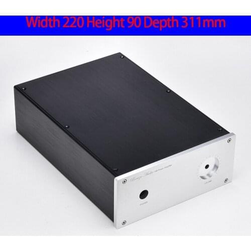 KYYSLB 220*90*311mm All Aluminum Preamp Amplifier Chassis Box House DIY Enclosure with Knob Feet Power Base Amplifier Case Shell