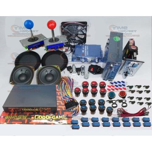 Arcade Game Bundles kit With GOD OF GAMES 900 in 1 Joystick Microswitch illuminated Buttons Fan lock for Arcade Cabinet Machine