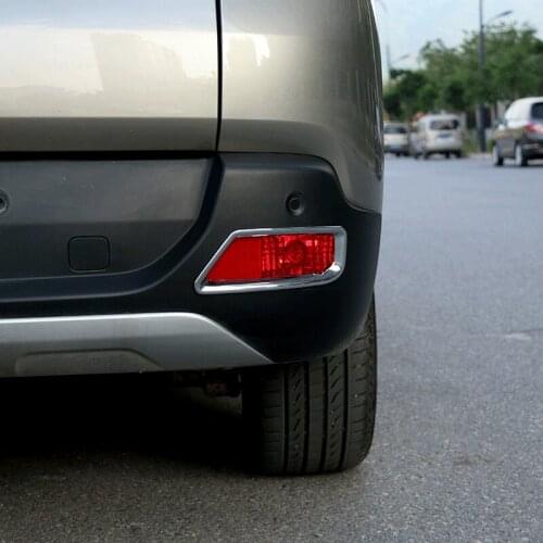 Car Styling ABS Plastic Rear Fog Light Chrome Trim Cover Auto Sequin Decoration Accessories For 2014 2015 Peugeot 3008