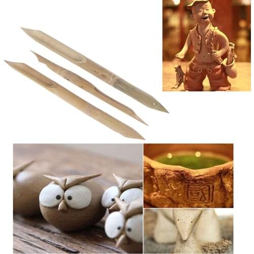 1 set Bamboo Puncher DIY Pottery Ceramics Clay Sculpture Carving Tool Hole Punch