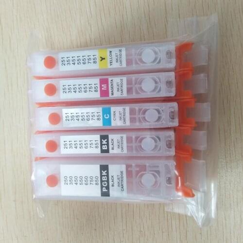 INK WAY 15SETS 5C Empty Edible Ink Cartridge with ARC for Canon PGI-550 CLI-551 for Canon MG6350 MG5450 MG6450 MG5650 MG6350