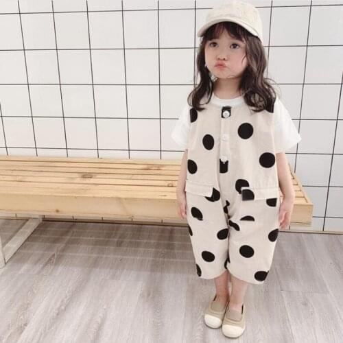 2019 Spring Fall Summer Toddler Baby Overalls Pants Trousers Jumpsuit Girls Boys Pants Dot Print Children Trousers Clothing