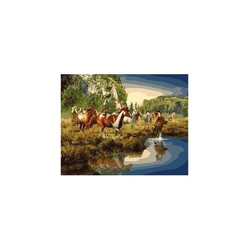 MaHuaf-X1285 Happy Wild Horse painting by numbers on canvas DIY oil digital paint by number kits for home decor