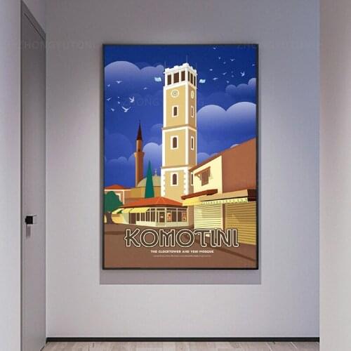 Komotini Greece Canvas Travel Poster Prints Home Wall Art Decor Painting Wallpaper Decorative Wall Picture For Living Room