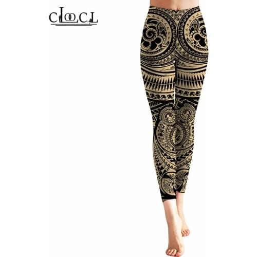 CLOOCL Womens Leggings Viking Tattoo Polynesian Style Printed High Waist Elasticity Legging 3D Fashion Women Fitness Pants