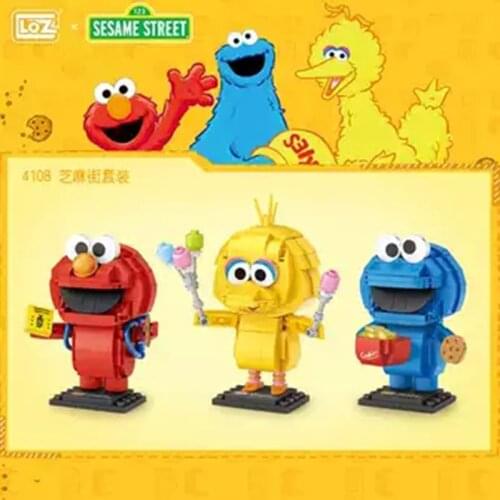 LOZ Mini Blocks sesame Street City Scene Architectures Animal Anime Models & Building Block Quiz Christmas Toy for Children 4108