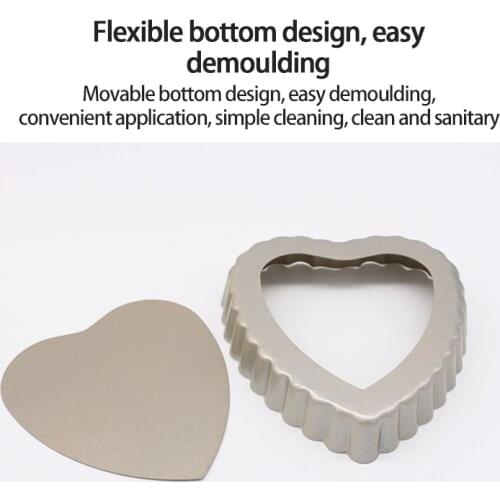 Mini Heart-shaped Cake Molds Pastry Cake Pizza Removable Loose Bottom Non-Stick Bread Cream Fondant Kitchen Dessert Bakeware