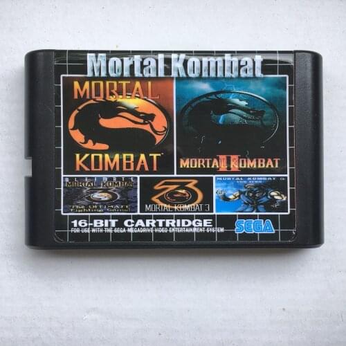 Mortal Kombat 5 in 1 (Mortal Kombat 1 2 3 Ultimate) For SEGA GENESIS & Mega Drive 16 Bit Video Games Conosle