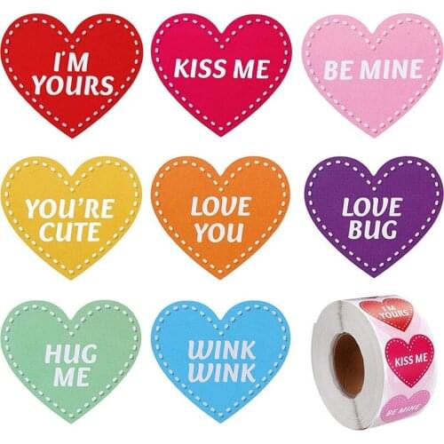 50-500pcs heart shape Valentines Day stickers Birthday Party Seal Labels good cute stickers Envelope Stationery Wedding