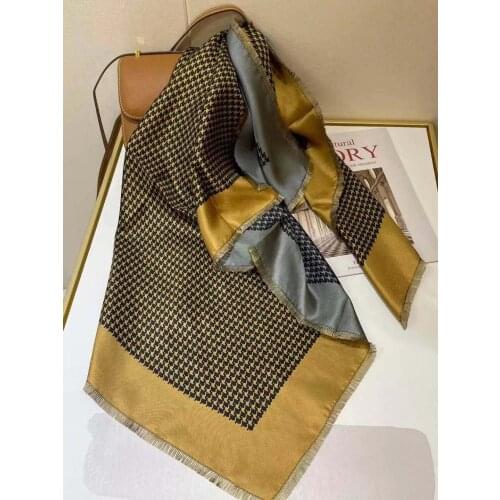 2021 new arrival spring classic 100% silk scarf twill hand made roll 90*90 cm squareshawl wrap for women lady gift