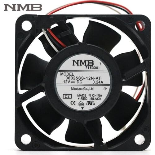 Original For NMB 06025SS-12N-AT 6025 12V 0.24A 6cm dual ball cooling fan 23.3CFM 4700RPM