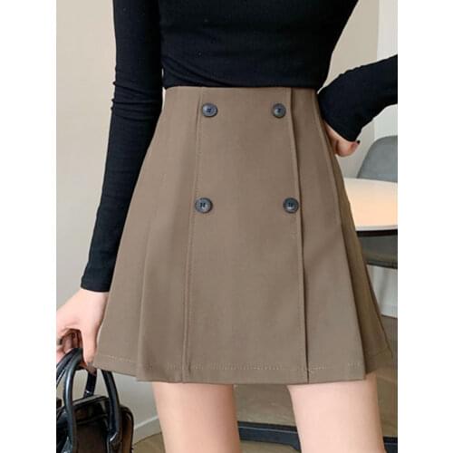 Autumn and winter pleated skirt 2021 new winter, autumn and winter high waist and thin a-line skirt irregular skirt short skirt