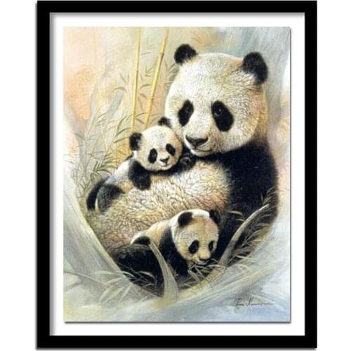 Full Square/Round Drill 5D DIY Diamond Painting "Panda family" Embroidery Cross Stitch Home Decor Gift A01311