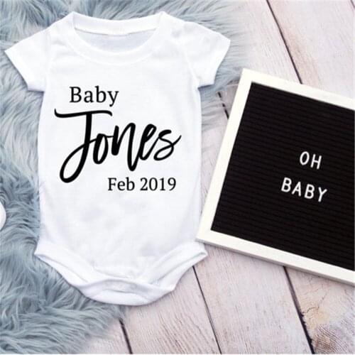 Custom Name Baby Onesie Announcement Personalized Baby Onesie Pregnancy Announcement Onesie Pregnancy Reveal Baby Onesie