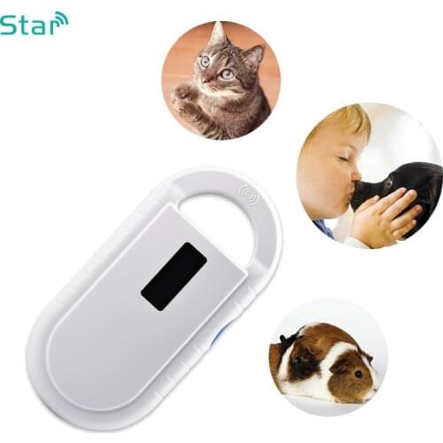 Animal dog chip reader portable pet scanner 134.2khz with 10 pcs glass tag 2.12*12mm