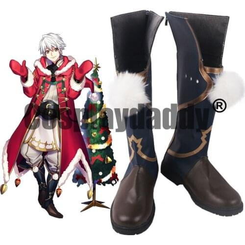 Fire Emblem Heroes FEH Rarity Robin Reflet Festive Tactician Winters Envoy Christmas Ver. Game Cosplay Shoes Tall Boots S008