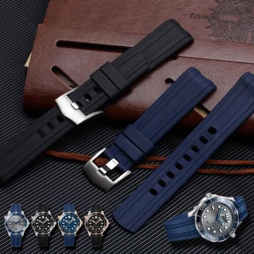 Watch Band For Omega SEAMASTER 007 PLANET OCEAN AT150 Nature Soft Silicone Rubber Watch Bracelet Watch Accessories Watch Strap