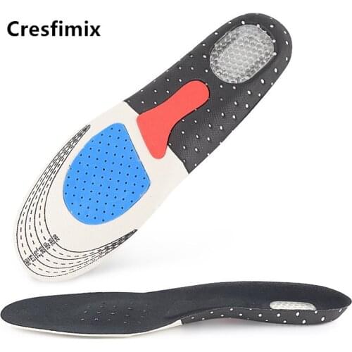 Cresfimix Patins De Chaussures Unisex Plus Size Jelly Silicon Shoes Insert Insoles Male Fashion Sport Running Insoles B5607