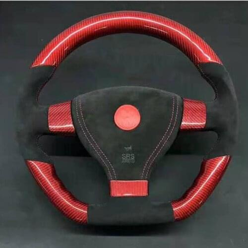Cuatomized Real Carbon Fiber Sports Steering Wheel Alcantara Leather compatible for Volkswagen Golf GTI 2008-2013