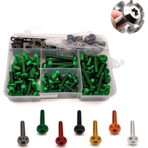 Universal Motorcycle Body Fairing Bolt Kit Fasteners Clip Screws Set For Suzuki GS500E GSX 250 550 R 1000 1100 400 GT 250 550