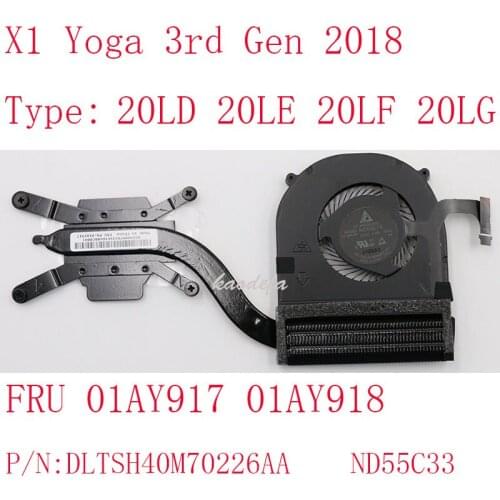 X1 YOGA 3rd gen FAN for Thinkpad X1 Yoga 3rd Gen laptop20LD 20LE 20LF 20LG radiator FRU 01AY917 01AY918 DLTSH40M70226AA ND55C33