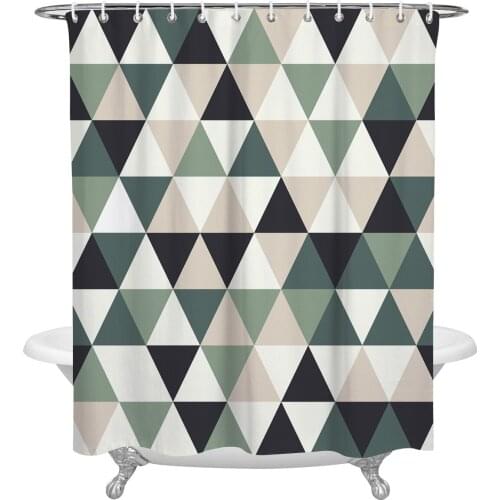 Waterproof Shower Curtains Geometric Triangle Pattern Shower Curtain Frabic Polyester Bathroom decor Curtain