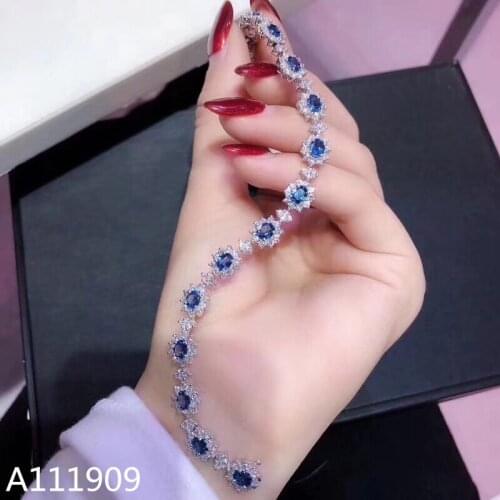 KJJEAXCMY boutique jewelry 925 sterling silver inlaid Natural sapphire Womens Bracelet support detection fine