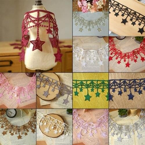 1Meter Embroidery Venise Lace Trim Star Fringe For Garment Curtain Decor 10cm Width Ribbon Edge Diy Sewing Craft Dress Accessory