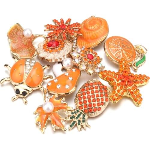 10pcs/lot Wholesale 18mm Snap Button Jewelry for Snap Bracelet Mixed Rhinestone Metal Charms DIY Buttons Snap Jewelry