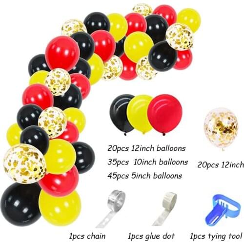 123pcs/lot Red Yellow Black Confetti Balloons Garland Arch Kit birthday balloons Party Wedding Party Baby Shower Birthday Decora