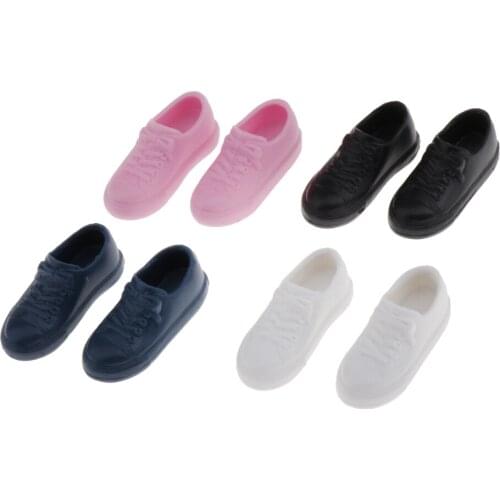 4 Pairs Fashionable Girl Dolls Flat Shoes for 1/6 Ball Joint Dolls