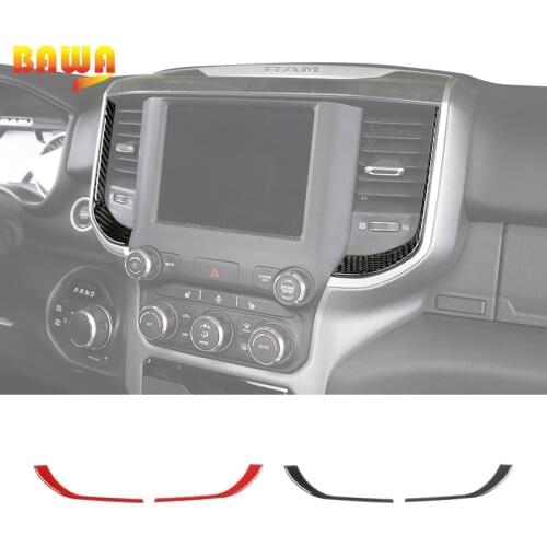 BAWA Soft Carbon Fiber Car Central Console Air Outlet Vent Decoration Cover Trim Stickers Accessories For Dodge RAM 1500 2018 up