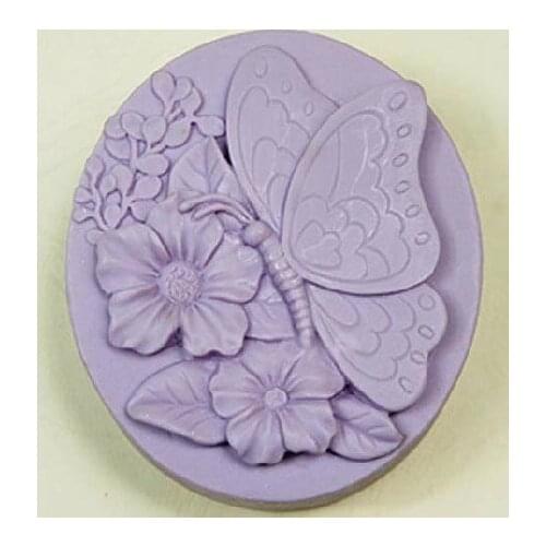 Butterfly and flower handmade soap mold silicone mold