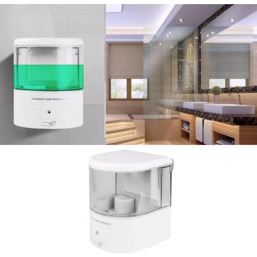 Wall Mounted Automatic Soap Dispenser, Touchless Hand Free Soap Dispenser for Bathroom Kitchen Home Office Hotel School, 600ml