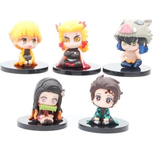 Wholesale and Retail 5pcs/set 5cm Anime Demon Slayer Action Figure Toys Kimetsu no Yaiba figure Kamado Tanjirou PVC Model Dolls