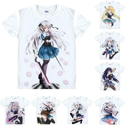 Coolprint Anime Shirt Absolute Duo Yurie Shigutouna T-Shirts Multi-style Short Sleeve Lilith Bristol Cosplay Motivs Shirts