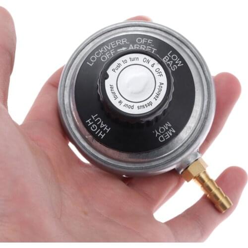 Propane Tank Low Pressure Gas Regulator with Outlet 1/4in Barb Hose Connection Inlet 1-20in UNEF fits for One Pound Propane Tank