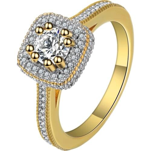 Hainon 2018 New Fashion Luxury Wedding Rings For Women Full Paved Cz Zircon Romantic Finger Rings Gold Color Filled Jewelry