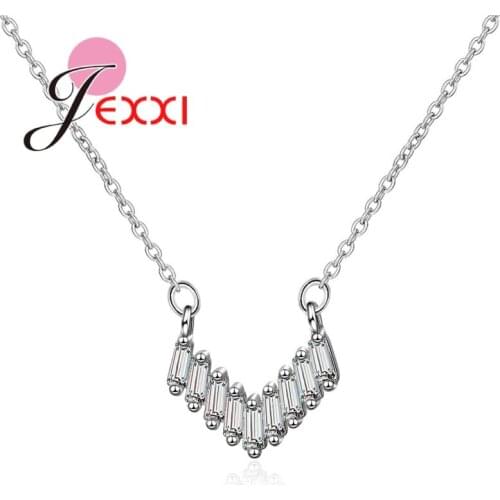 Exquisite High Quality Geometry Design Pendant Genuine 925 Sterling Silver Necklace Woman Girls Trendy Christmas Festival Gift