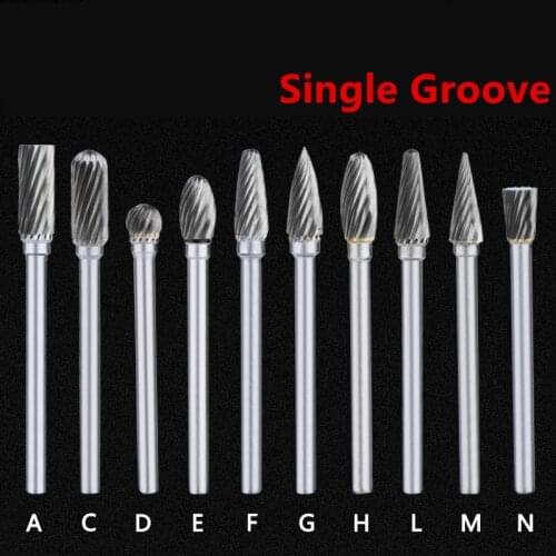 Jrealmer 5pcs 3x5mm Single Groove Tungsten Steel Carbide Burr Milling Cutter Rotary Tool Burr Double Diamond Cut Rotary