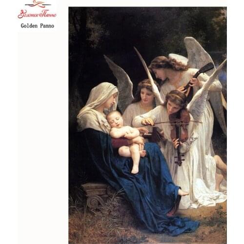 Golden Panno 5d diy full square drill diamond painting embroidery religious stone Diamond Cross Stitch Rhinestone decor 07