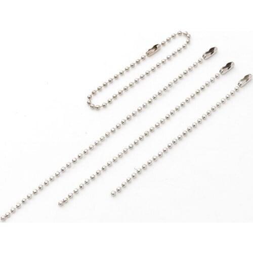 Non-Nickel-Plated White K Environmental Protection Iron Bead Chain Length Is 10/12/15cm Width Is 2.4mm Diy Accessories